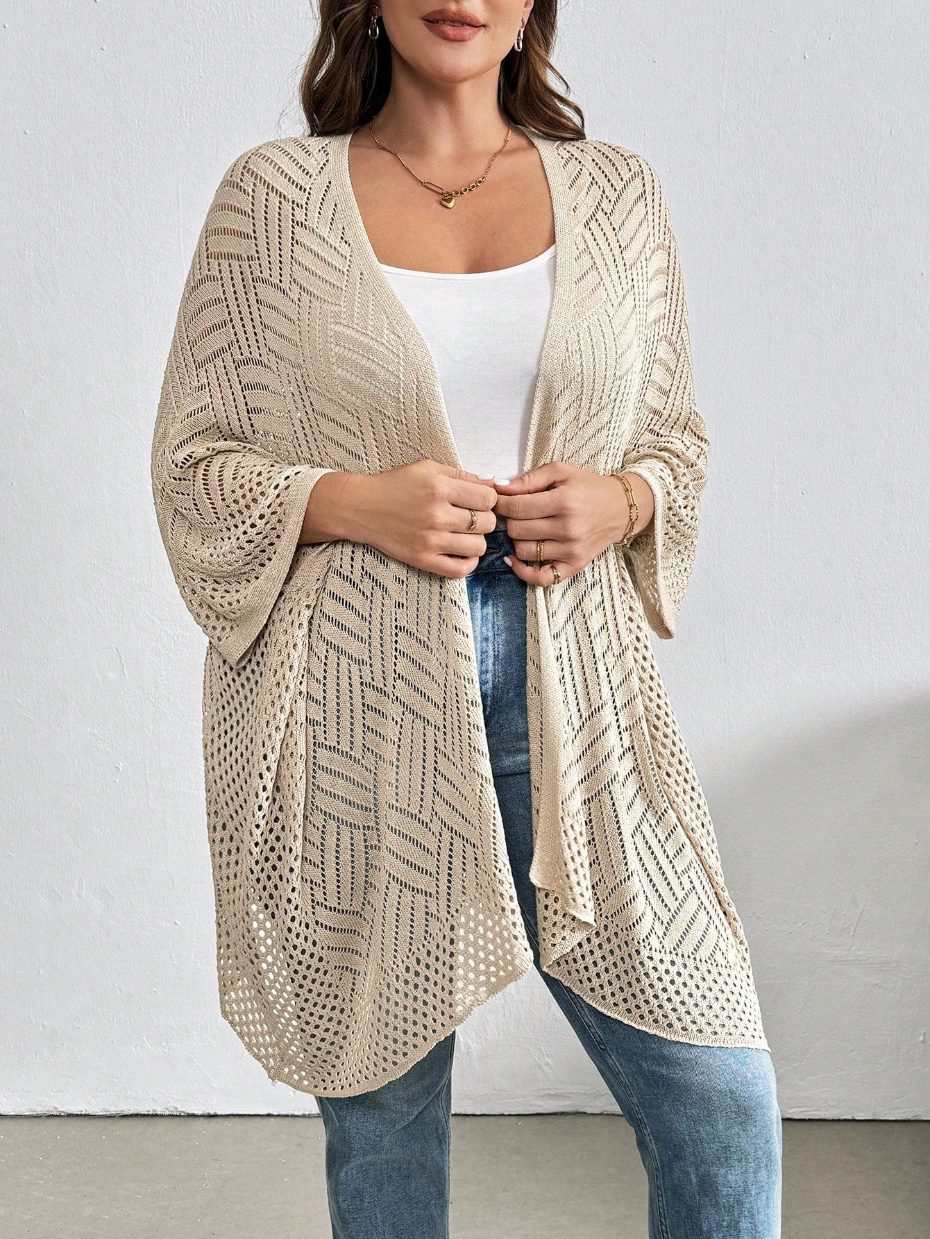 Cardigan Feminina de Praia com Efeito Vazado - Nicole