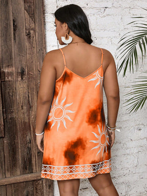 Vestido Feminino Tie-Dye em V com Alças Ajustáveis - Cecília