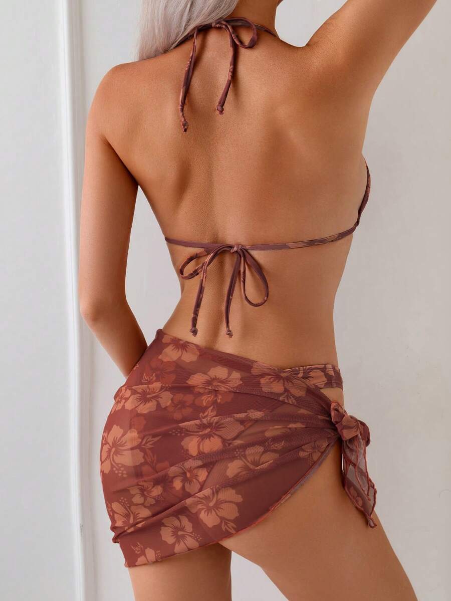 Conjunto Praia Hibiscus 3 Peças