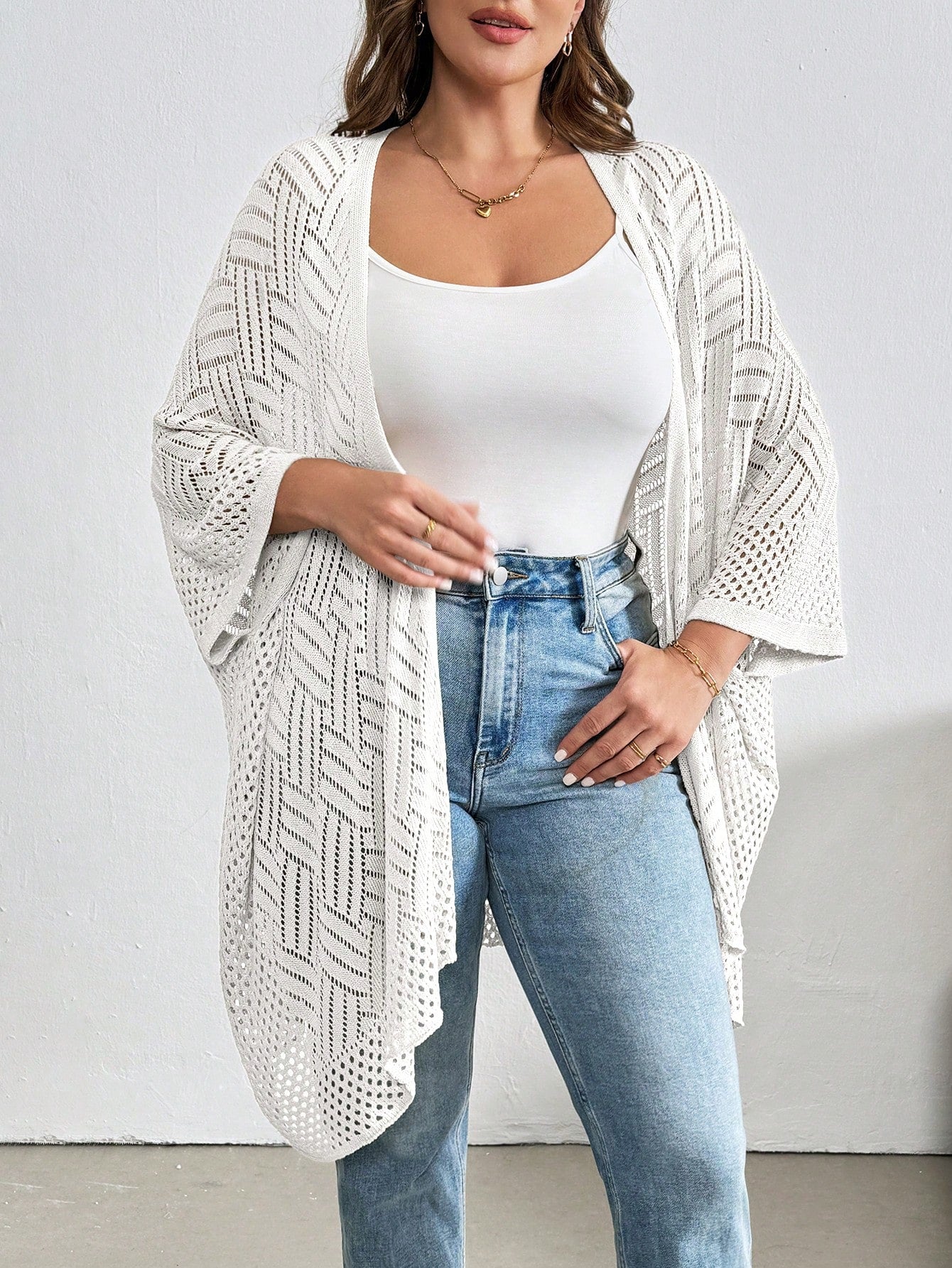 Cardigan Feminina de Praia com Efeito Vazado - Nicole