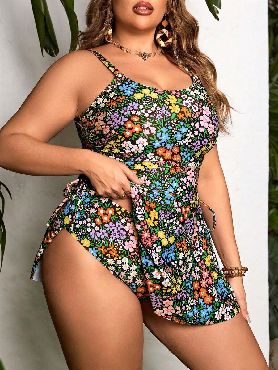 Tankini Feminino Decote em U, Laço