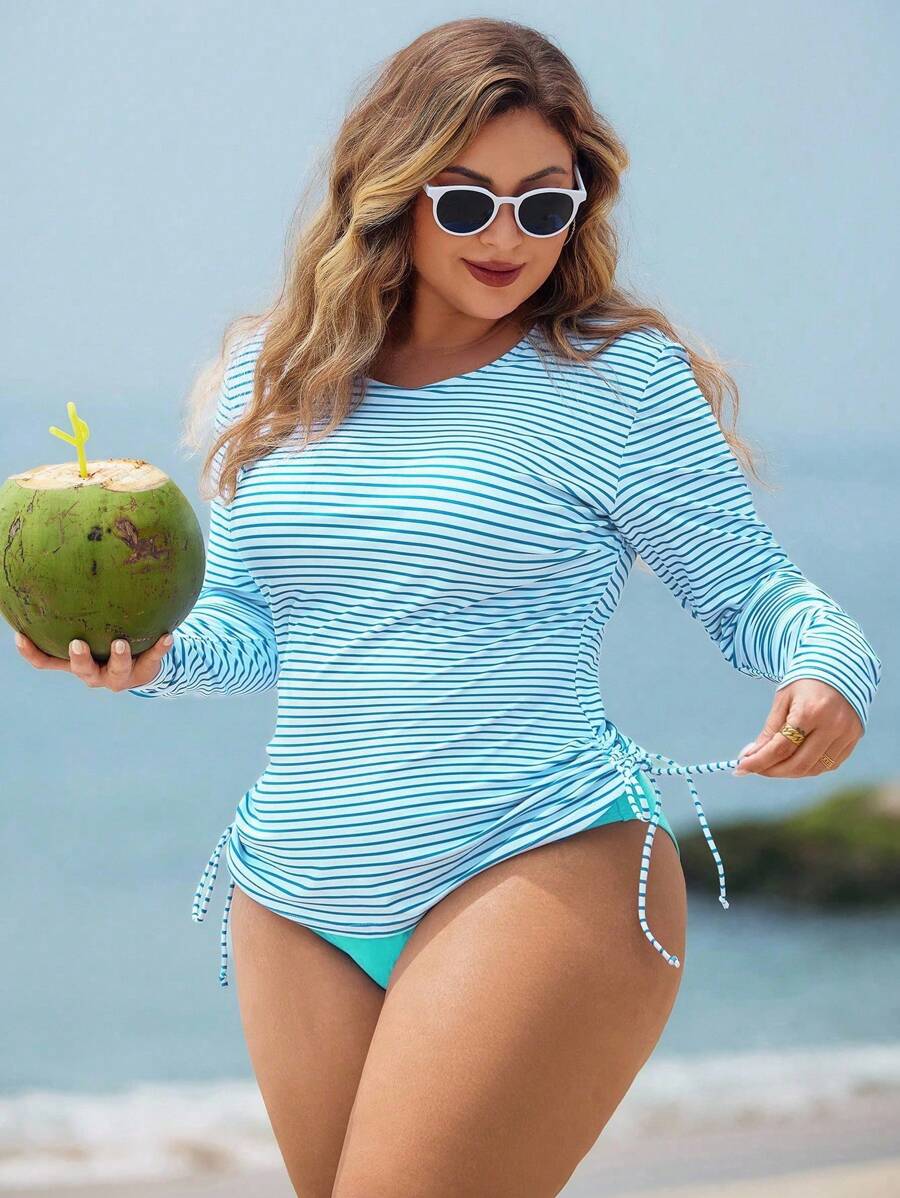 Conjunto de Tankini Feminino 2 peças de Manga Longa